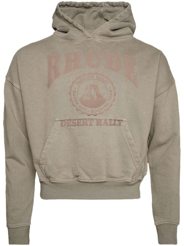 Desert Valley logo-appliqué cotton hoodie