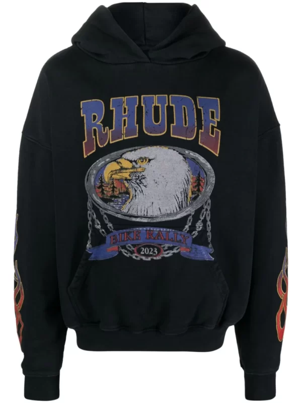 Screaming Eagle-print cotton hoodie