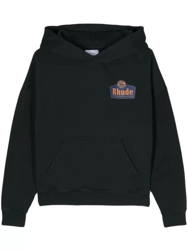 logo-print cotton hoodie