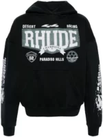 logo-print cotton hoodie rhude