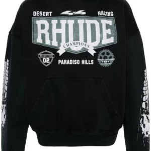 logo-print cotton hoodie rhude
